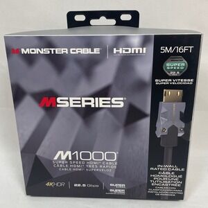 Monster Cable M1000 HDMI Cable 4K HDR Super Speed 22.5 Gbps 5M/16FT SEALED